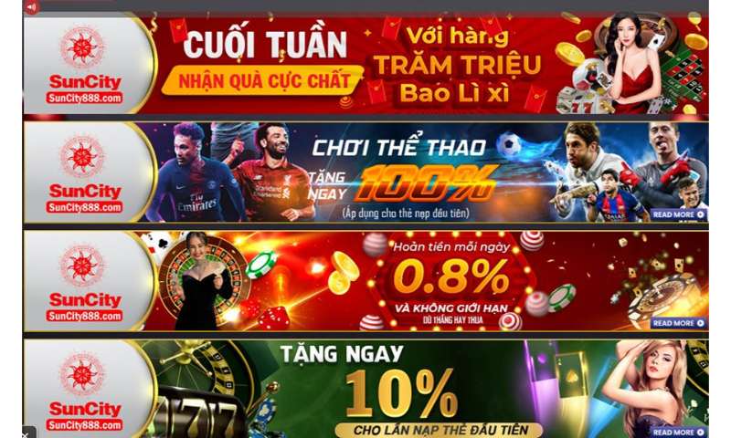 Các chương trình khuyến mãi hấp dẫn khác của nhà cái suncity