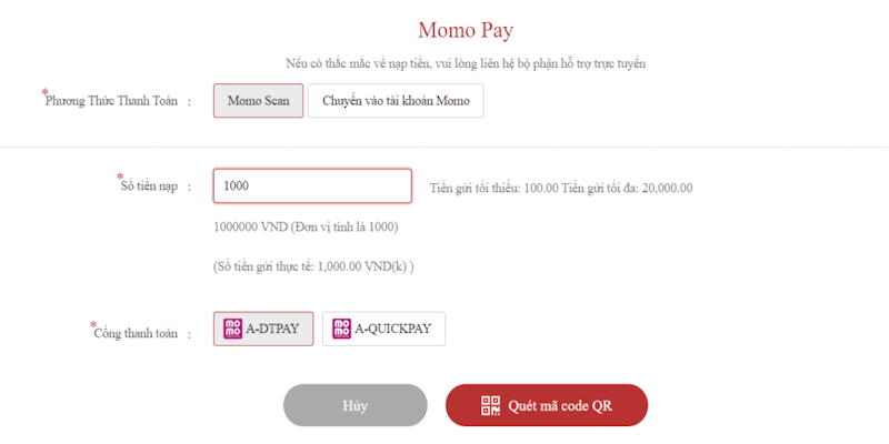 Nạp tiền nhanh tại suncity88 bằng mã QR