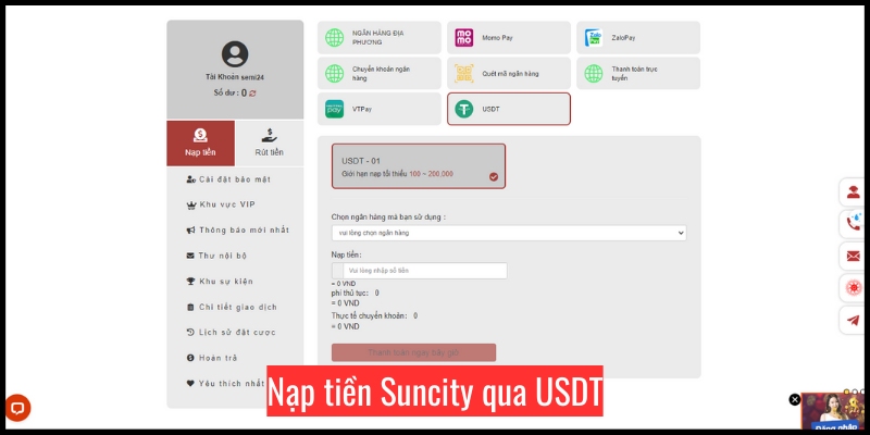 Cách nạp tiền suncity88 bằng chuyển khoản ngân hàng